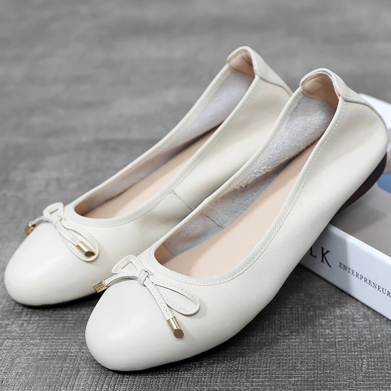 Kenia Damskie Płaskie Buty - Khaki