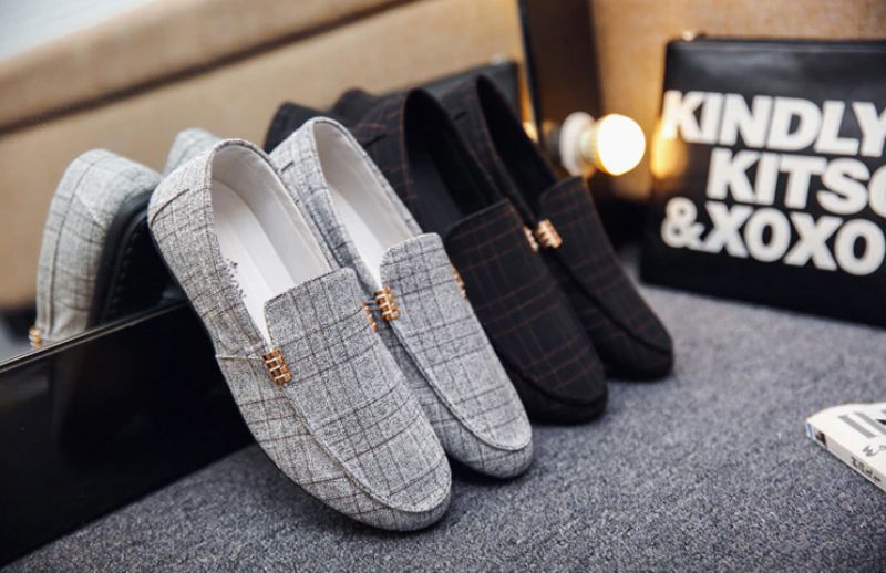 Khan Męskie Mokasyny Dress Loafers - Szary
