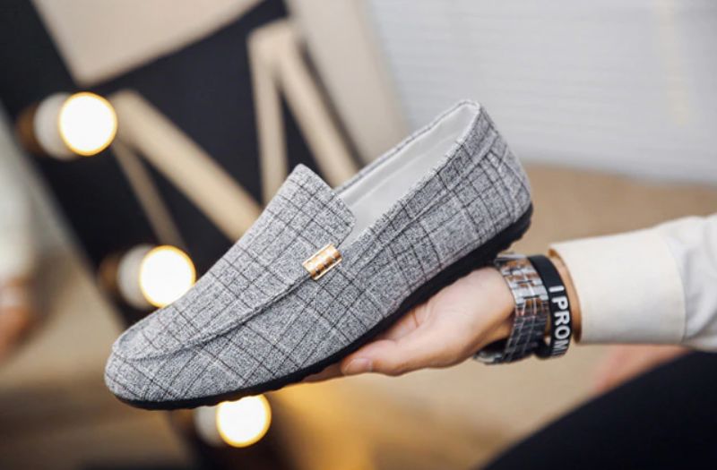 Khan Męskie Mokasyny Dress Loafers - Szary