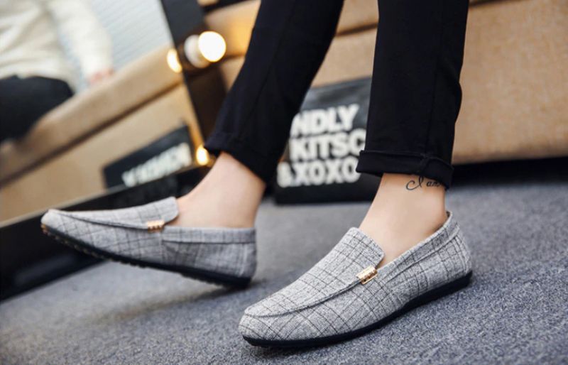 Khan Męskie Mokasyny Dress Loafers - Szary