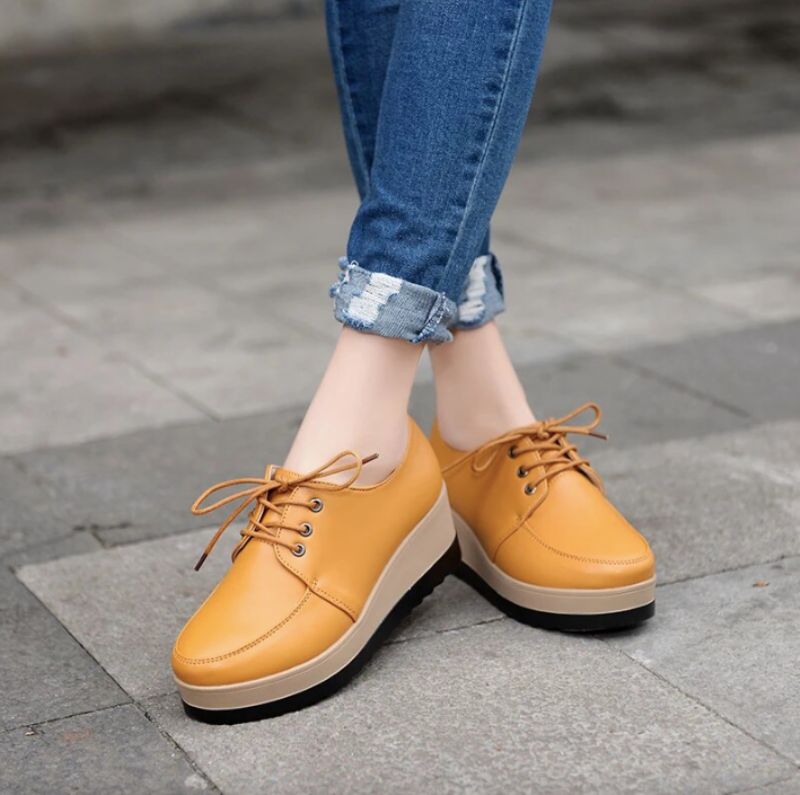 Kimmie Damskie Buty Typu Oxford - Żółty