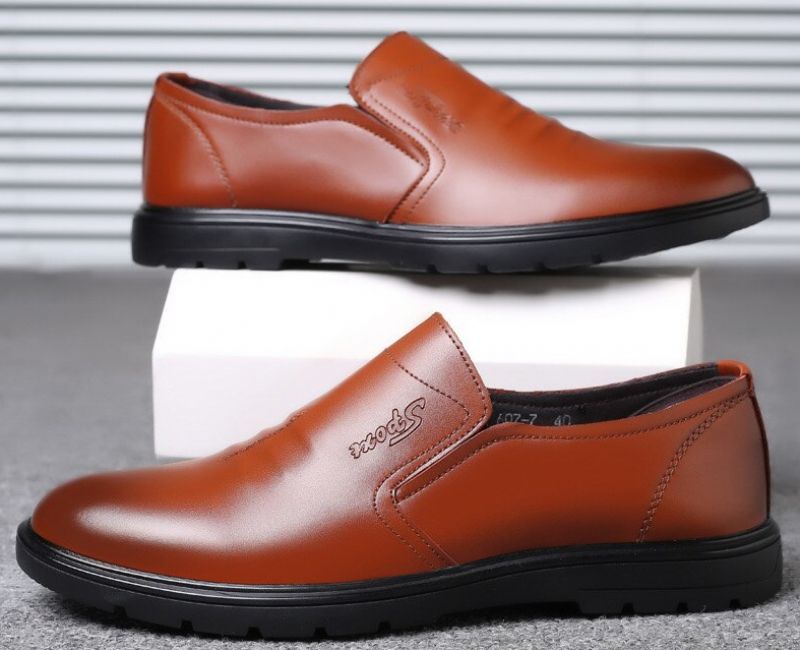 Kings Męskie Mokasyny Eleganckie Buty - Brązowy