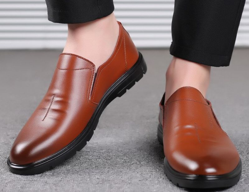 Kings Męskie Mokasyny Eleganckie Buty - Brązowy