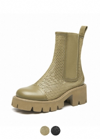 Klein Damskie Buty Skórzane Na Siateczce Na Platformie