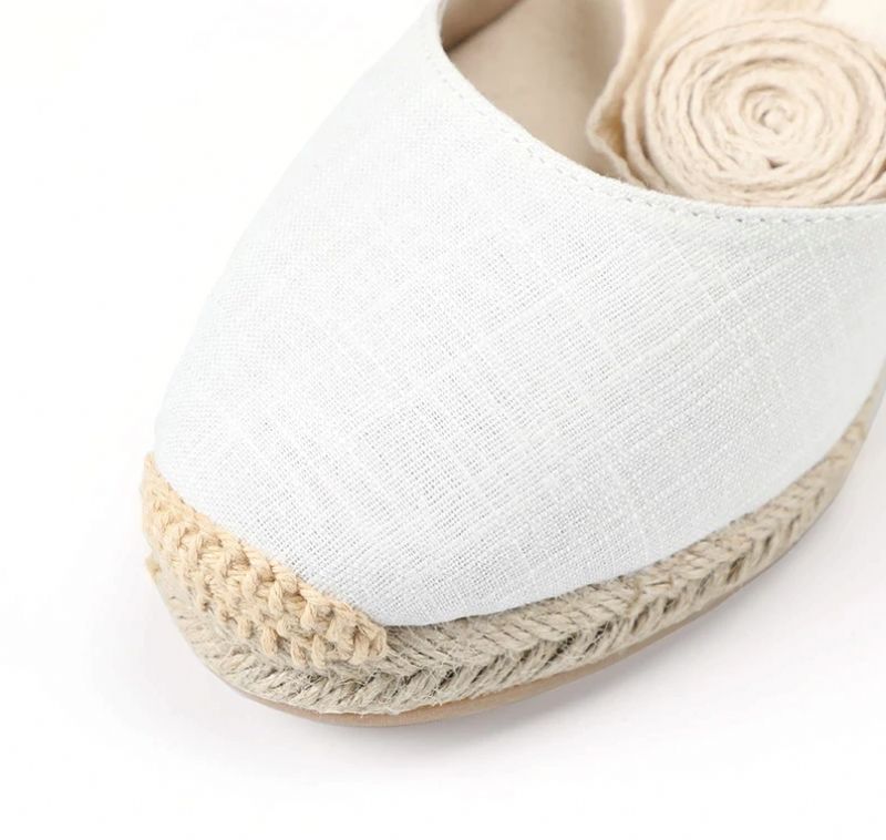 Klinowe Buty Damskie Arasy - Biały 3 cale