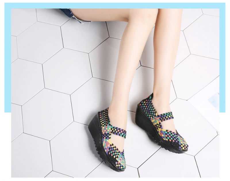 Klinowe Buty Damskie Ashoka - Wielokolorowy