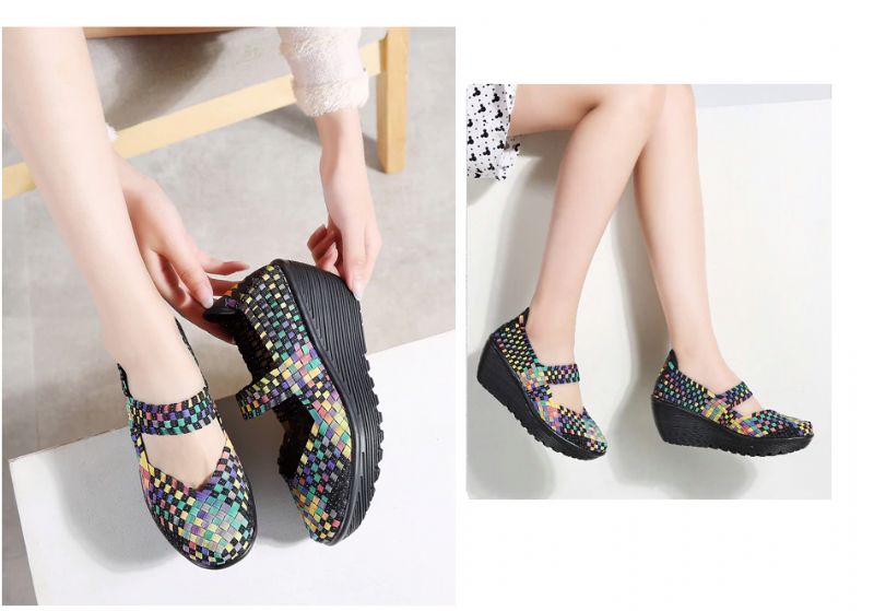 Klinowe Buty Damskie Ashoka - Wielokolorowy