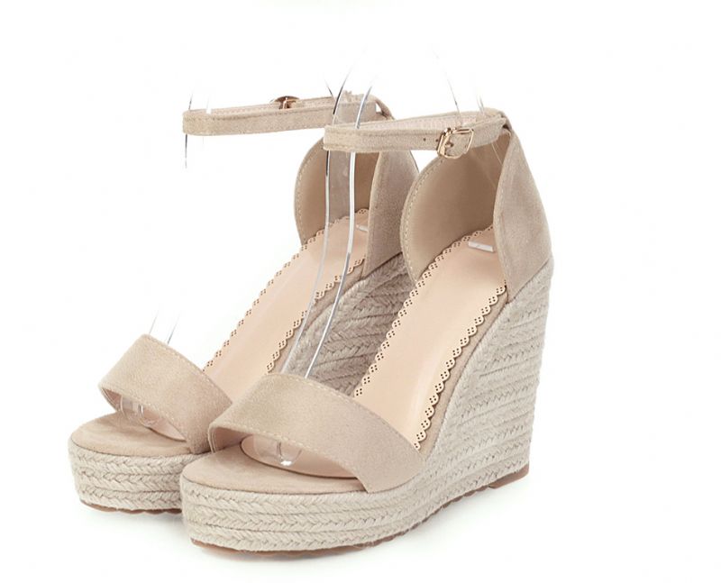 Klinowe Buty Damskie Bolivia - Czarny