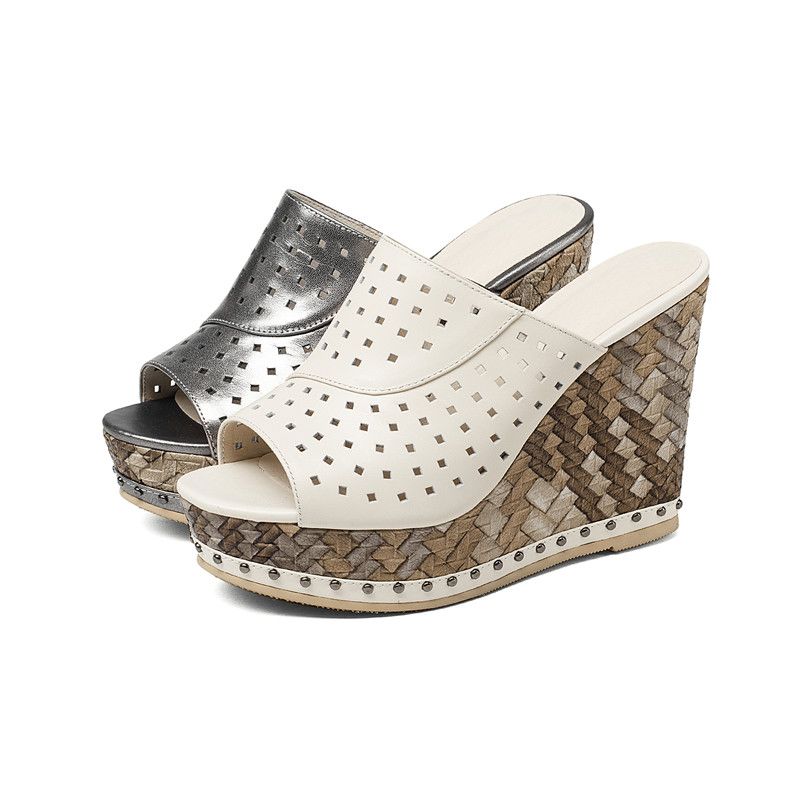 Klinowe Buty Damskie Coromoto - Beżowy