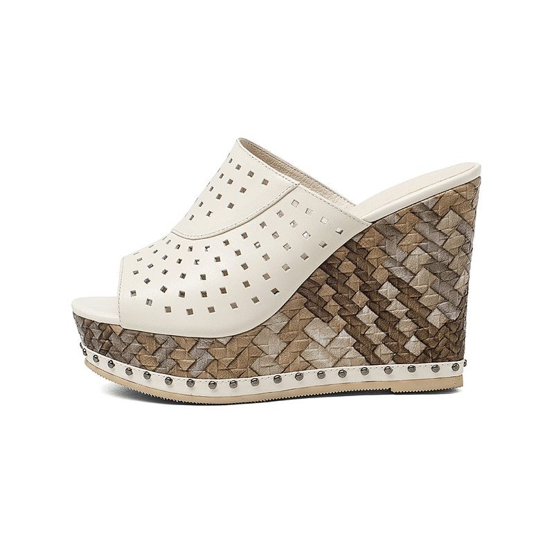 Klinowe Buty Damskie Coromoto - Beżowy