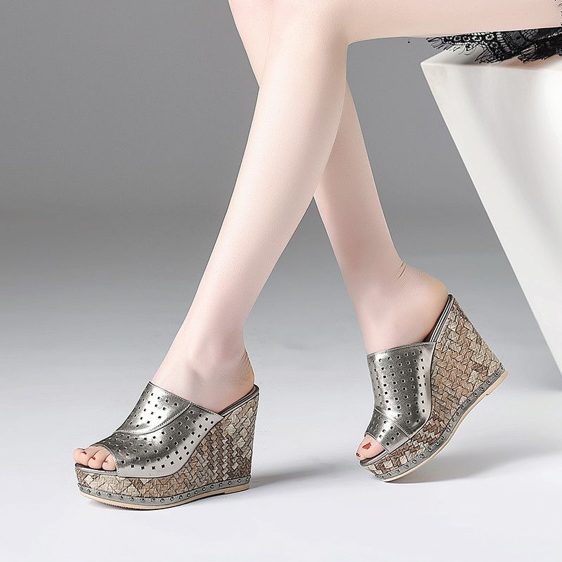 Klinowe Buty Damskie Coromoto - Beżowy