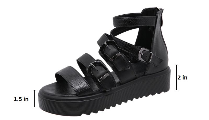 Klinowe Buty Damskie Cristy - Czarny