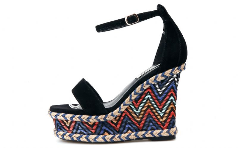 Klinowe Buty Damskie Dorian - Czarny