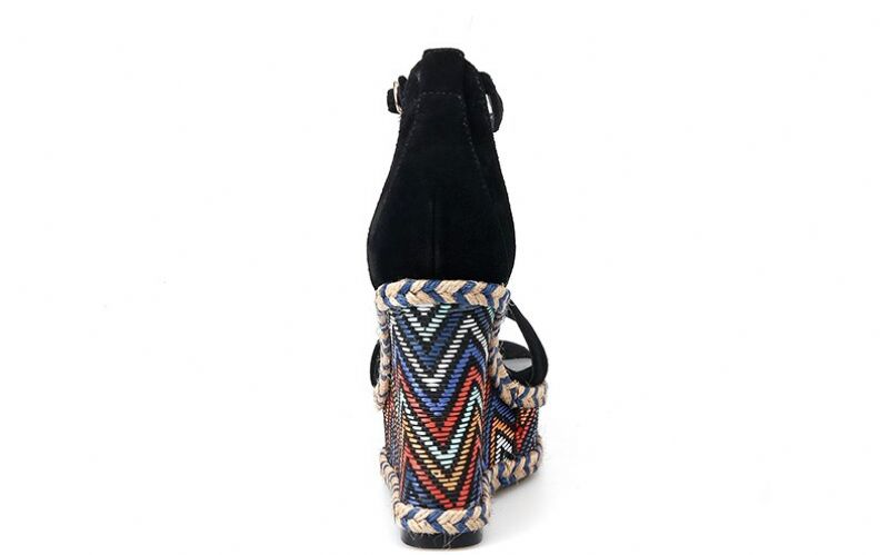 Klinowe Buty Damskie Dorian - Czarny