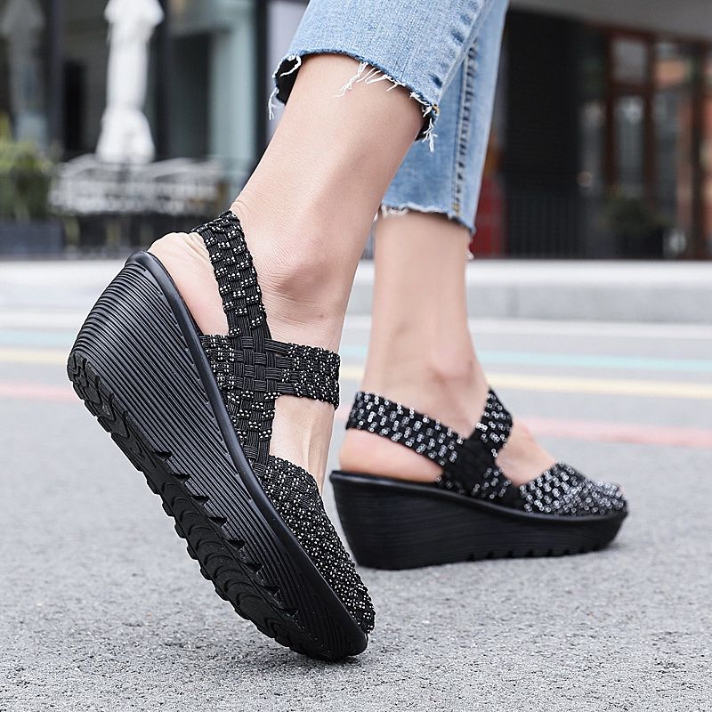 Klinowe Buty Damskie Hera - Szary