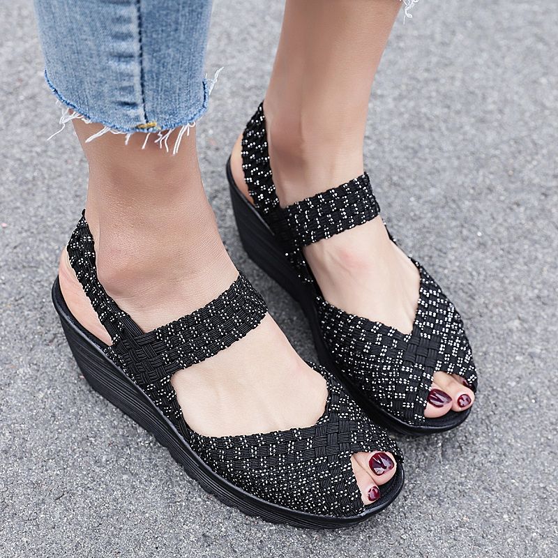 Klinowe Buty Damskie Hera - Szary