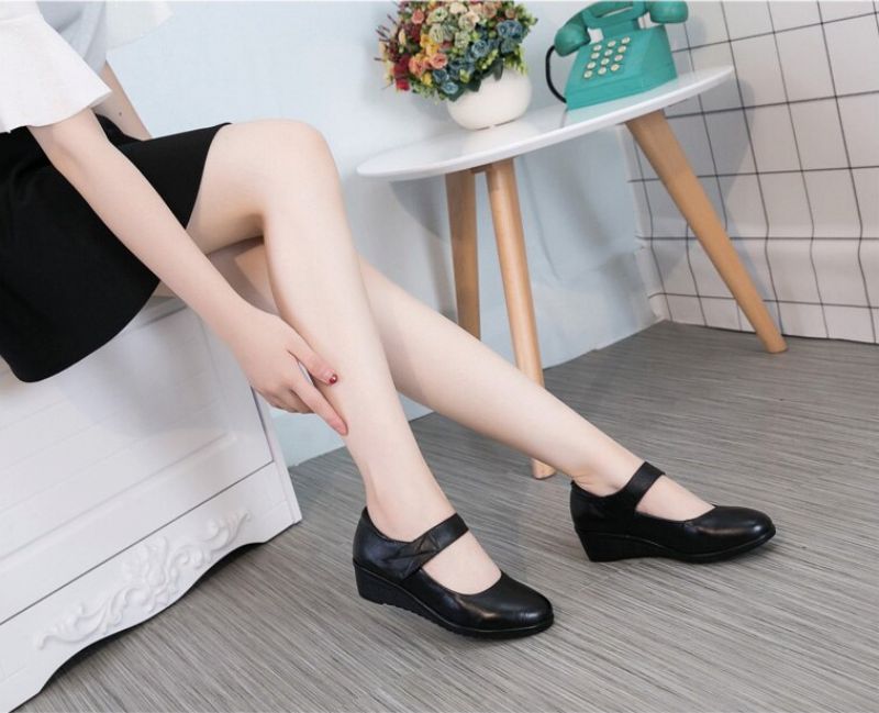 Klinowe Buty Damskie Lua - Niebieski