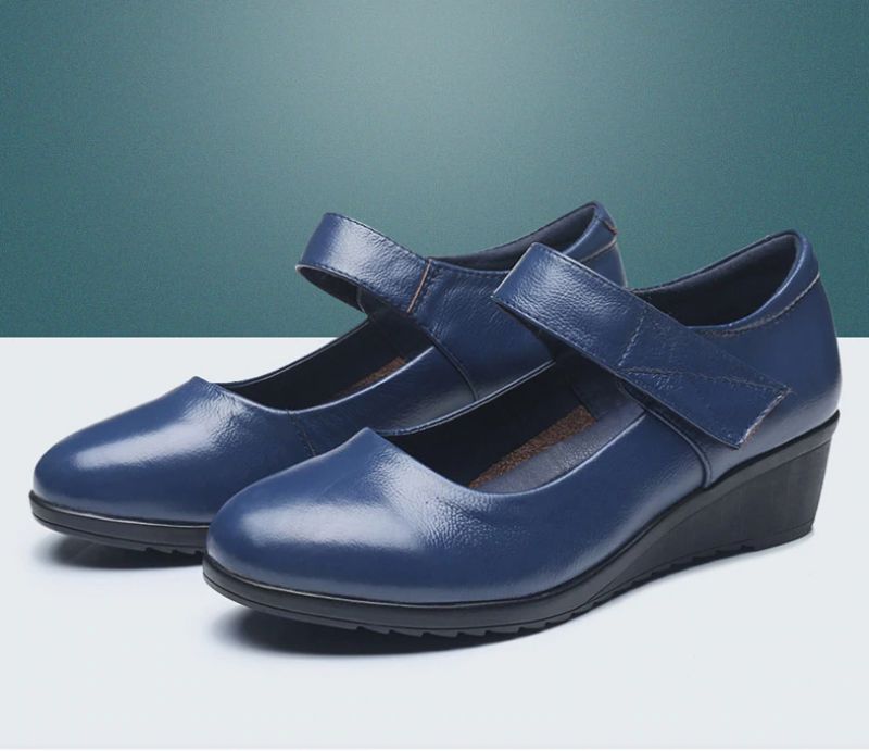 Klinowe Buty Damskie Lua - Niebieski