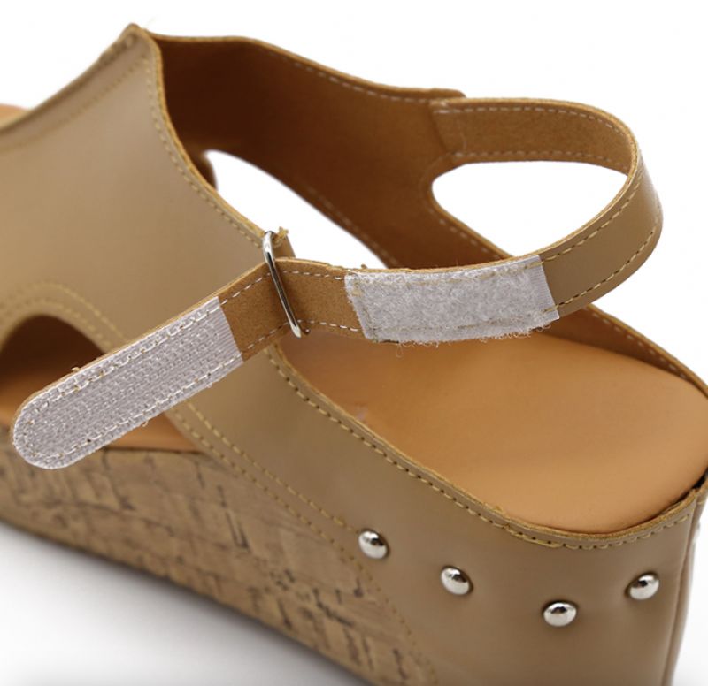 Klinowe Buty Damskie Vintage - Czarny