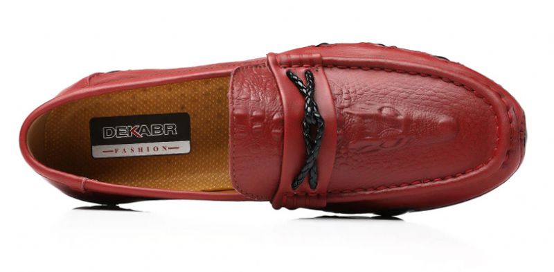 Kluiv Men's Loafer Fashion Shoes - Czerwony