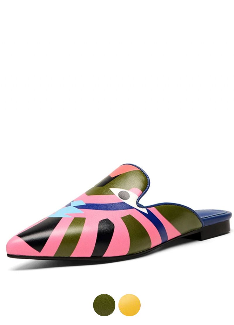 Koky Damskie Buty Z Wąskim Noskiem Z Nadrukiem