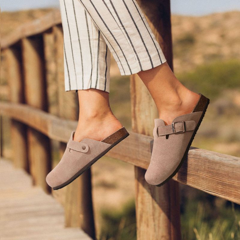 Kucyki Damskie Oriana Classic Suede Cork - Brązowy