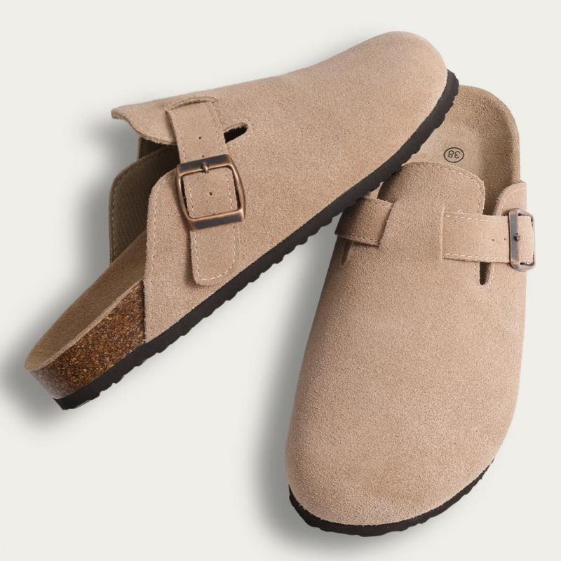 Kucyki Damskie Oriana Classic Suede Cork - Brązowy