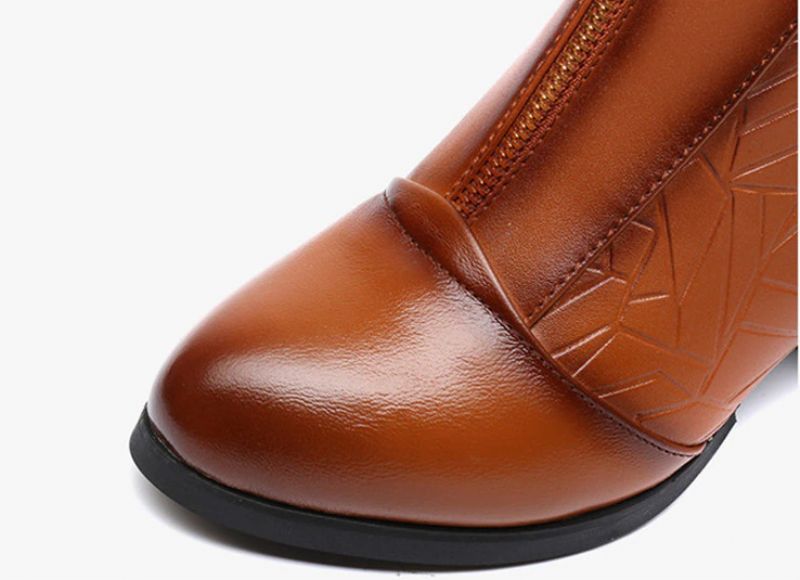 Lander Damskie Buty Na Kwadratowym Obcasie Do Kostki W Kolorze Czarnym - Czarny