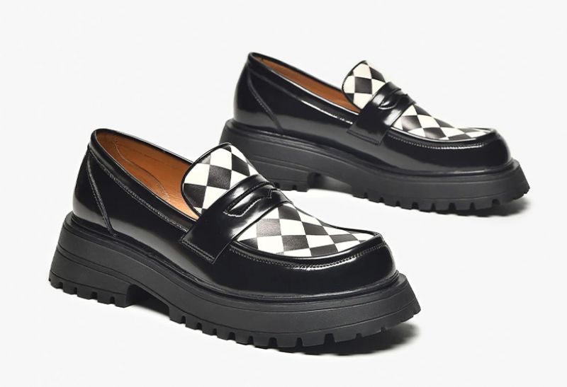 Laurent Damskie Syntetyczne Skórzane Buty Platformy - Czarny