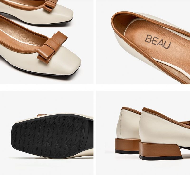 Layde Damskie Skórzane Buty Typu Loafer Z Kwadratowym Noskiem W Kolorze Czarnym - Czarny