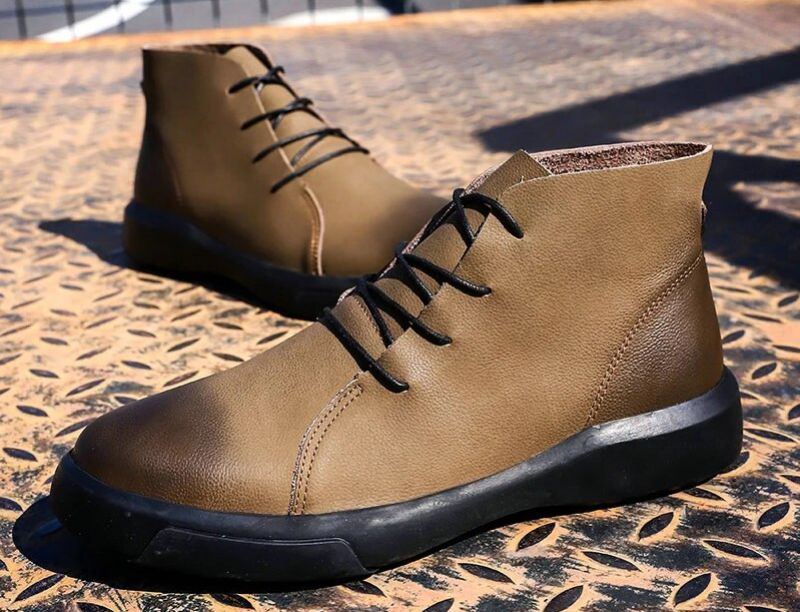 Lazio Męskie Buty Codzienne - Futro Khaki