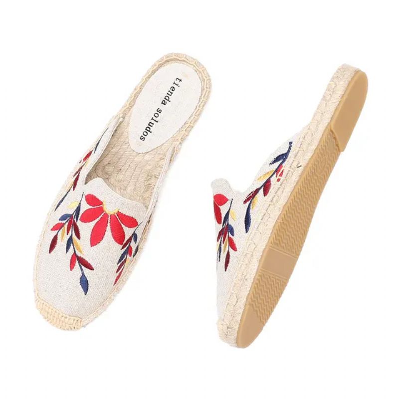 Libia Damskie Espadryle Hemp Letnie Chodaki - Niebieski