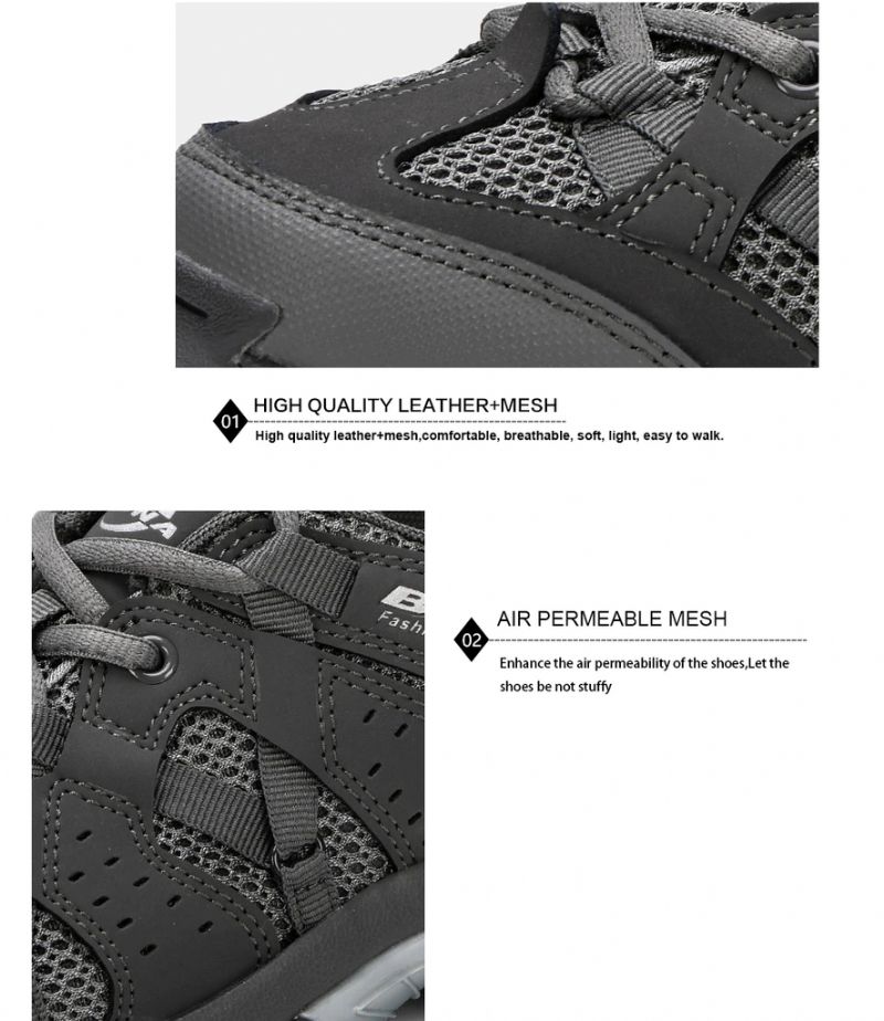 Liu Męskie Buty Do Pieszych Wędrówek - Srebrny