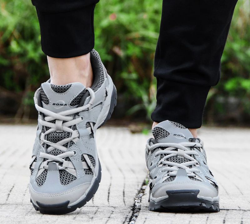 Liu Męskie Buty Do Pieszych Wędrówek - Srebrny