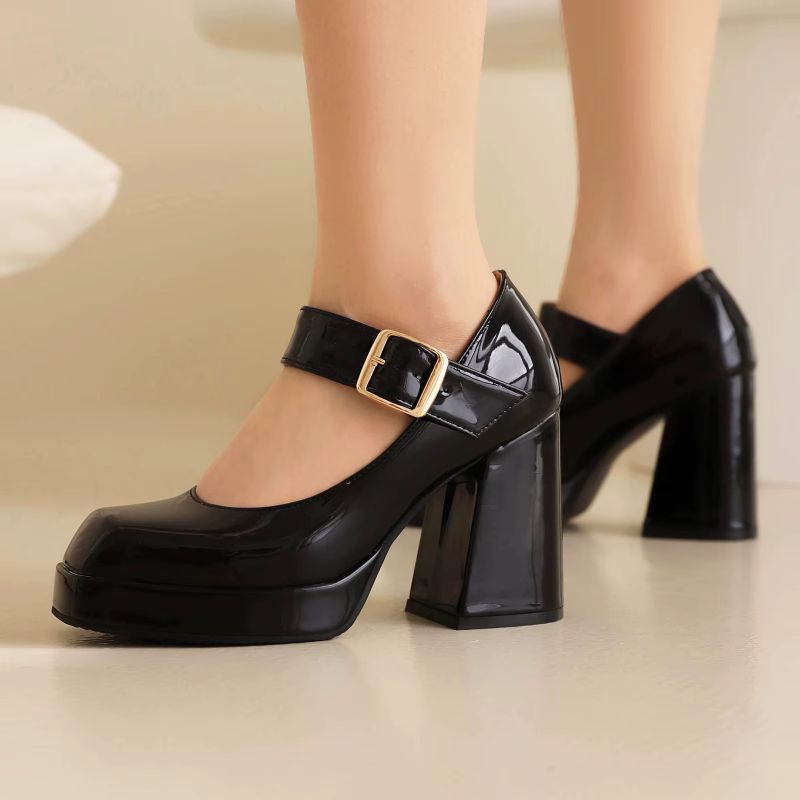 Liz Damskie Buty Na Kwadratowym Nosku - Czerwony