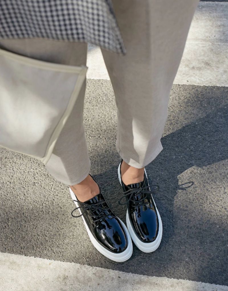 Llaru Damskie Buty Na Platformie Z Okrągłym Noskiem - Żółty