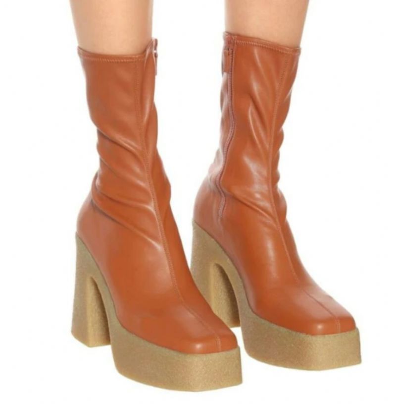 Lois Damskie Buty Na Platformie - Czarny Z Futrem