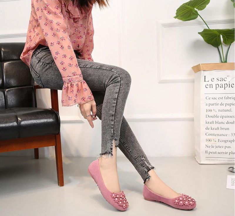 Lolita Damskie Płaskie Buty - Różowy