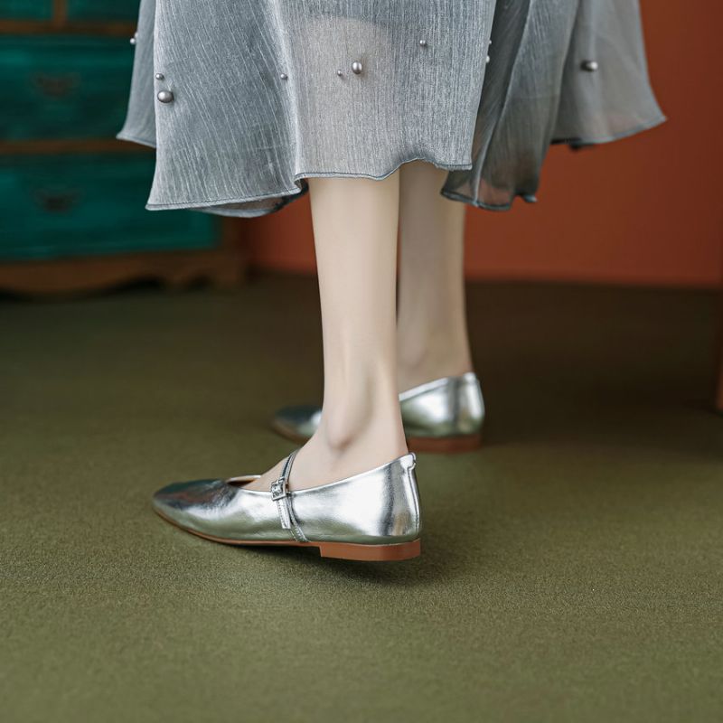 Loreana Damskie Biurowe Płaskie Buty - Czarny