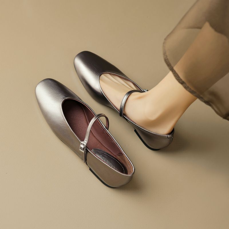 Loreana Damskie Biurowe Płaskie Buty - Czarny