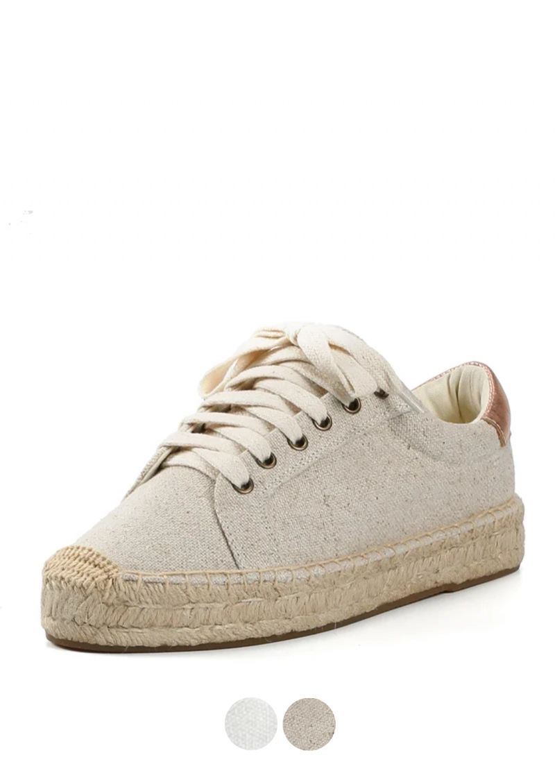 Loreana Damskie Espadryle Na Platformie Z Konopi