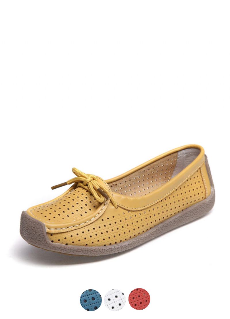 Loyola Damskie Letnie Skórzane Płaskie Buty Wsuwane