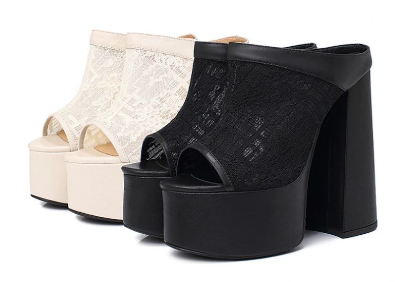 Lucero Damskie Buty Na Platformie - Czarny