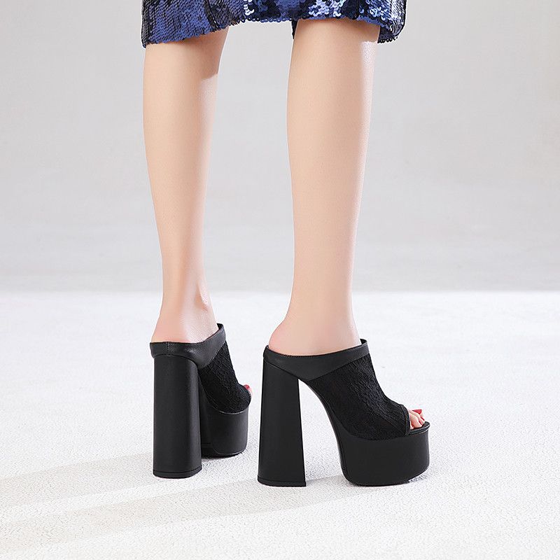 Lucero Damskie Buty Na Platformie - Czarny