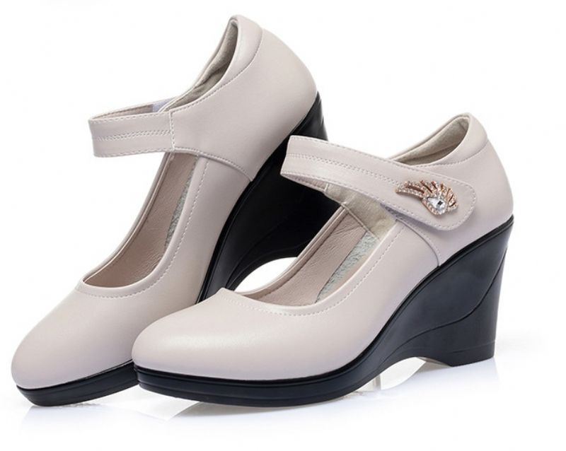 Lucy Damskie Buty Na Platformie Na Koturnie - Czarny