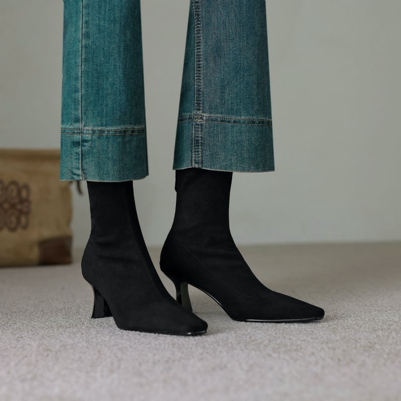Luisa Damskie Buty Rozciągliwe Do Kostki - Czarny