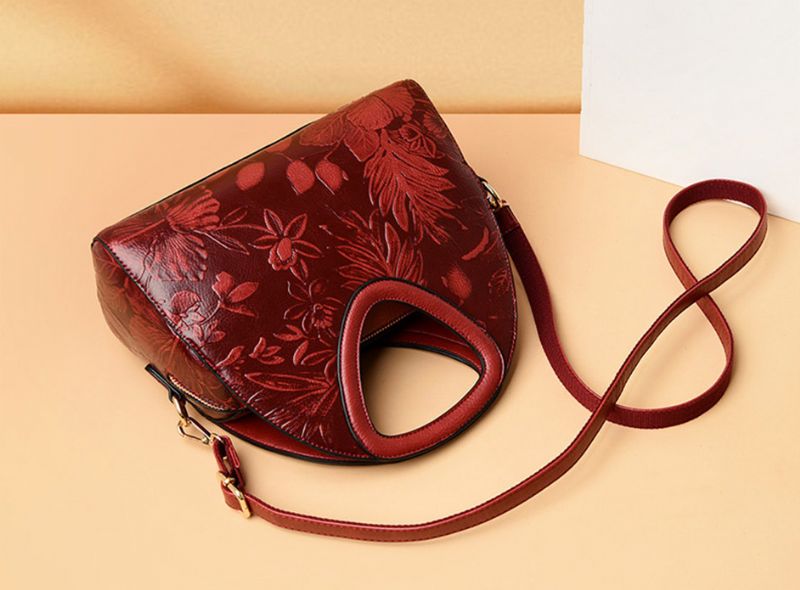 Luksusowa Torebka Damska Billy High Quality Leather - Czerwony
