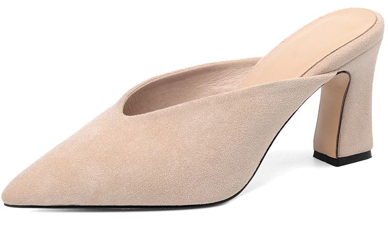 Luna Damskie Eleganckie Chodaki Na Wysokim Czarnym Obcasie - Czarny