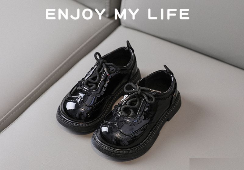 Lys Dziewczęce Buty Płaskie - Czarny