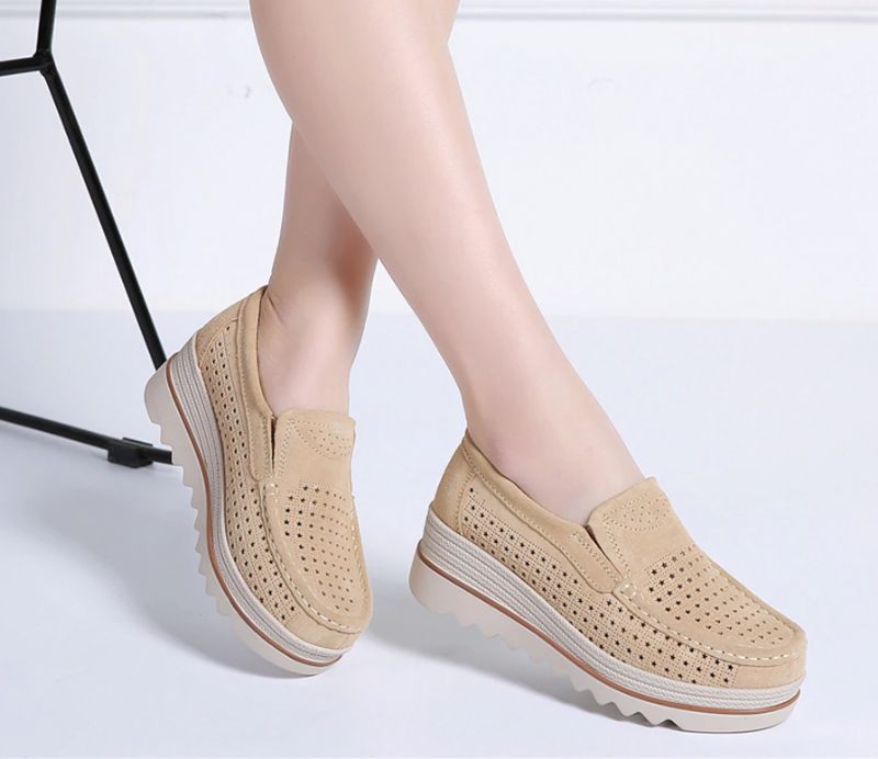 M10 Damskie Buty Na Platformie - Morelowy